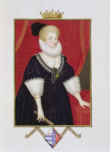 凯瑟琳·格雷夫人的肖像（公元1538-1668）1825年出版的“女王伊丽莎白法院回忆录”肯特伯爵夫人（wc和水粉纸）