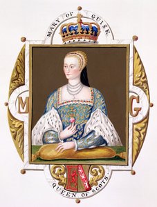 1825年出版的“伊丽莎白女王法庭回忆录”中的苏格兰女王（1515-60）苏格兰女王的肖像（纸上水粉和水粉）