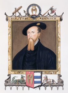 Thomas Seymour（1508-49）的肖像Sudeley的第一男爵，来自&39;伊丽莎白女王的宫廷回忆录&39;，于1825年出版（纸上有水粉和水粉）