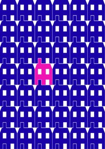 蓝纸屋_大，2020 年（数字版） 作者 萨拉·埃文斯