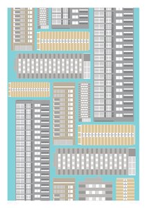 现代区块》，2014 年（图形刻印版画）