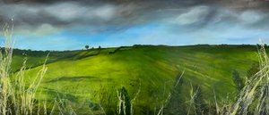 英国风景"，2023 年，（丙烯酸画板） 作者 莎拉·汤普森·恩格斯