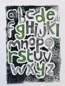 Alphabet, 2020,(monoprint) 作者 莎拉·汤普森·恩格斯