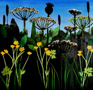 Buttercups 2020 (acrylic on board) 作者 莎拉·汤普森·恩格斯