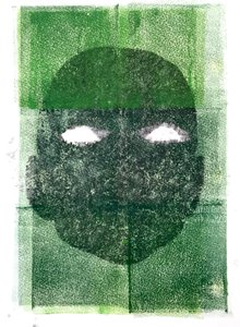 Eyeless,2020,(monoprint) 作者 莎拉·汤普森·恩格斯