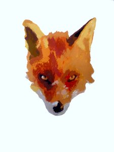 Fox face, 2013 (monoprint with inks)