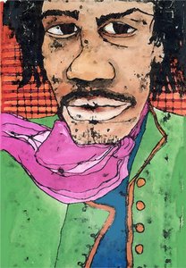 Hendrix (ink on paper) 2020 作者 莎拉·汤普森·恩格斯
