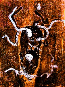 Orange abstract 2020 (monoprint) 作者 莎拉·汤普森·恩格斯