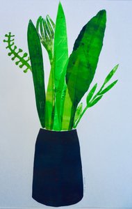 叶子的花瓶（纸上单幅印刷） 2020年 作者 莎拉·汤普森·恩格斯