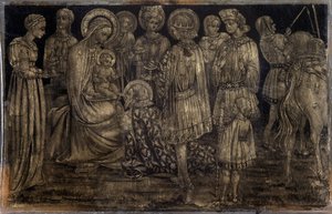 萨塞塔（Sassetta，1392-1450）绘画《东方贤士的崇拜》尺寸 29x46 厘米 马赛装饰艺术与时尚博物馆
