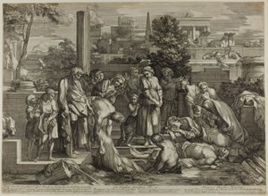 安葬逝者》，选自《慈悲的功绩 作者 塞巴斯蒂安·波登（Sebastien Bourdon）