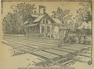 Elm Station, West Philadelphia, Pennsylvania Railroad, USA (litho) 作者 美国学校