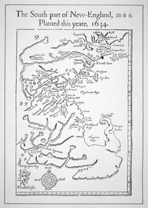 包括马萨诸塞湾在内的地图（平版）。 作者 美国学校