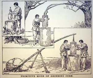 原始的研磨玉米方法（石膏）。 作者 美国学校