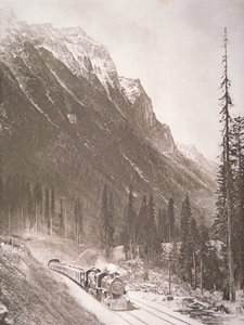 加拿大太平洋铁路列车，约1925年（黑白照片）。