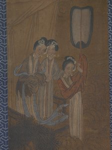 五妇行列（水墨设色绢本） 作者 学校中文