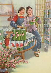 "友谊之花》，中国文化大革命时期的宣传海报 作者 学校中文