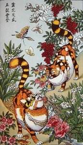 守护猫》，《中国迷信研究》中的插图 作者 学校中文