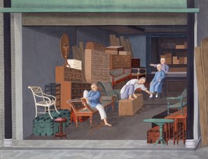 制作欧洲橱柜，约 1825 年（纸上水粉画） 作者 学校中文