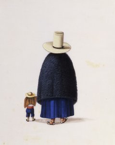 母亲和儿童，约1860年（宣纸上的水彩画） 作者 学校中文