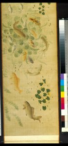万鱼观鲤（绢本设色） 作者 学校中文