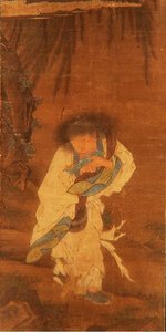 韩山仙人（绢本水墨彩绘 作者 学校中文