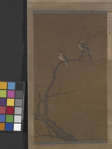 红枫双鸟，约 1350 年（绢本水墨设色） 作者 学校中文