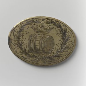 阿姆斯特丹啤酒进口商协会的出席令牌，约1700年（黄铜）。 作者 荷兰语学校