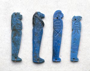 荷鲁斯之子的护身符，希腊罗马时期，公元前332年至395年（蓝色彩陶） 作者 埃及学校