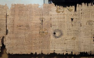 埃及古物：Eudox的天文纸莎草纸。托勒密时期（公元前332-30年）。来自埃及。巴黎，卢浮宫博物馆 作者 埃及学校