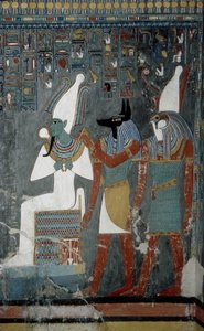 卢克索，底比斯：帝王谷，埃及法老霍伦赫布 (Horemheb) (-1343 - -1314) 的坟墓，女神伊西斯 (Isis) 出现在他的身上。 作者 埃及学校