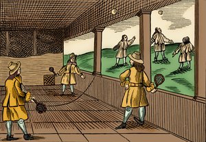 网球比赛，选自约翰-阿莫斯的《Orbis Pictus》。 作者 学校英语