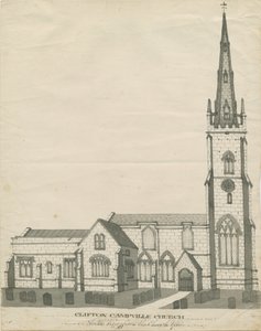 克利夫顿·坎普维尔教堂（Clifton Campville Church）：钢笔和棕褐色绘画，nd [？19th cent]（绘画） 作者 学校英语