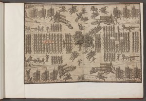科顿-奥古斯都三世， f.1 一场战斗。军队列队。 军队、士兵、马匹和马具以及其他军事场景的绘画。 作者 学校英语