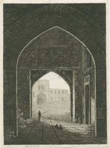 杜德利城堡--门楼和北门：蚀刻画，nd [?19世纪] (印刷品) 作者 学校英语