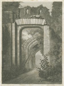 杜德利城堡--入口：蚀刻画 作者 学校英语