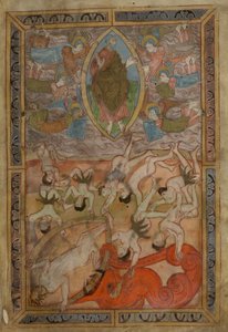 创世纪》，古英语六经，Cotton MS Claudius B IV f.2r，约 1025-1200 年（羊皮纸上的墨迹）