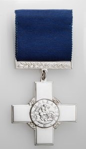 George Cross (silver with silk ribbon)