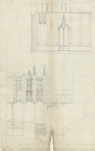 利奇菲尔德大教堂内部-合唱团西尾：钢笔画，nd [c 1780]（绘画） 作者 学校英语