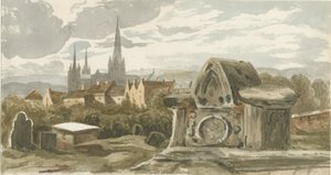 Lichfield - Manda akale ku Church Michael ya St. Michael: kupaka utoto wamadzi, nd [? 19th century] (kupenta) 作者 学校英语