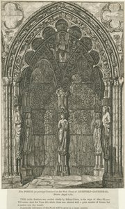 利奇菲尔德大教堂--西门洞：蚀刻画，1782年8月（印刷品）。 作者 学校英语