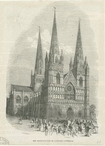 利奇菲尔德大教堂-西线：木刻版画，[1843]（印刷） 作者 学校英语