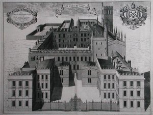 牛津大学新学院（雕版画） 作者 学校英语