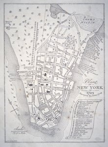 1729 年纽约平面图（石版画） 作者 学校英语