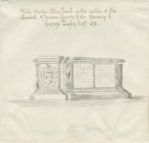 Sandon Church - Tomb of George Digby: sepia wash drawing, nd [?18th cent] (drawing) 作者 学校英语