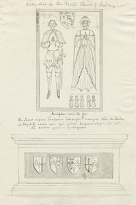 Sandon Church - Tomb of Sampson Erdeswicke and Elizabeth [Grey]: pen and ink drawing, nd [?18th cent] (drawing) 作者 学校英语