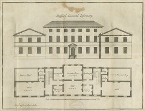 斯塔福德--郡综合医院：钢笔画，nd [18世纪末]（绘图）。 作者 学校英语