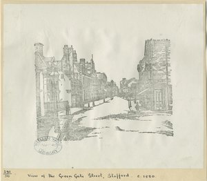 斯塔福德 - 格林盖特街：木刻版画，nd [c 1880]（印刷品） 作者 学校英语