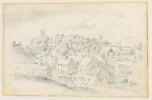 Tutbury-城镇，教堂和城堡：铅笔素描，nd [？19th cent]（绘画） 作者 学校英语