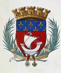 巴黎的徽章 "Fluctuat Nec Mergitur"。